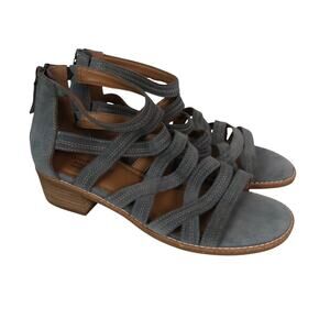 Comfortiva Pillowtop Blue Suede Leather Gladiator Heeled Sandals 9